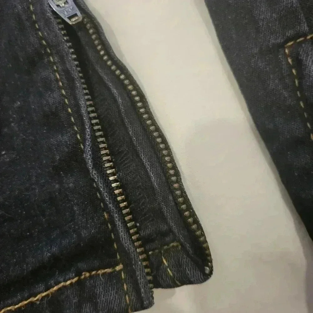Diane Gilman straight  leg Jeans sz 12 leg zips - Picture 4 of 6